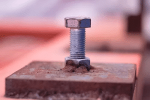 A picture of a bolt and nut