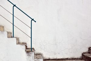 Staircase next to a wall