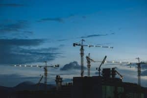 Cranes on the building